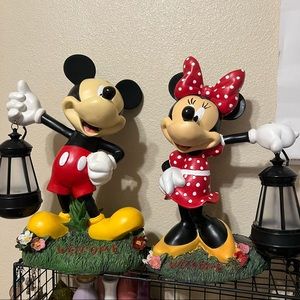 Mickey and Minnie garden statue